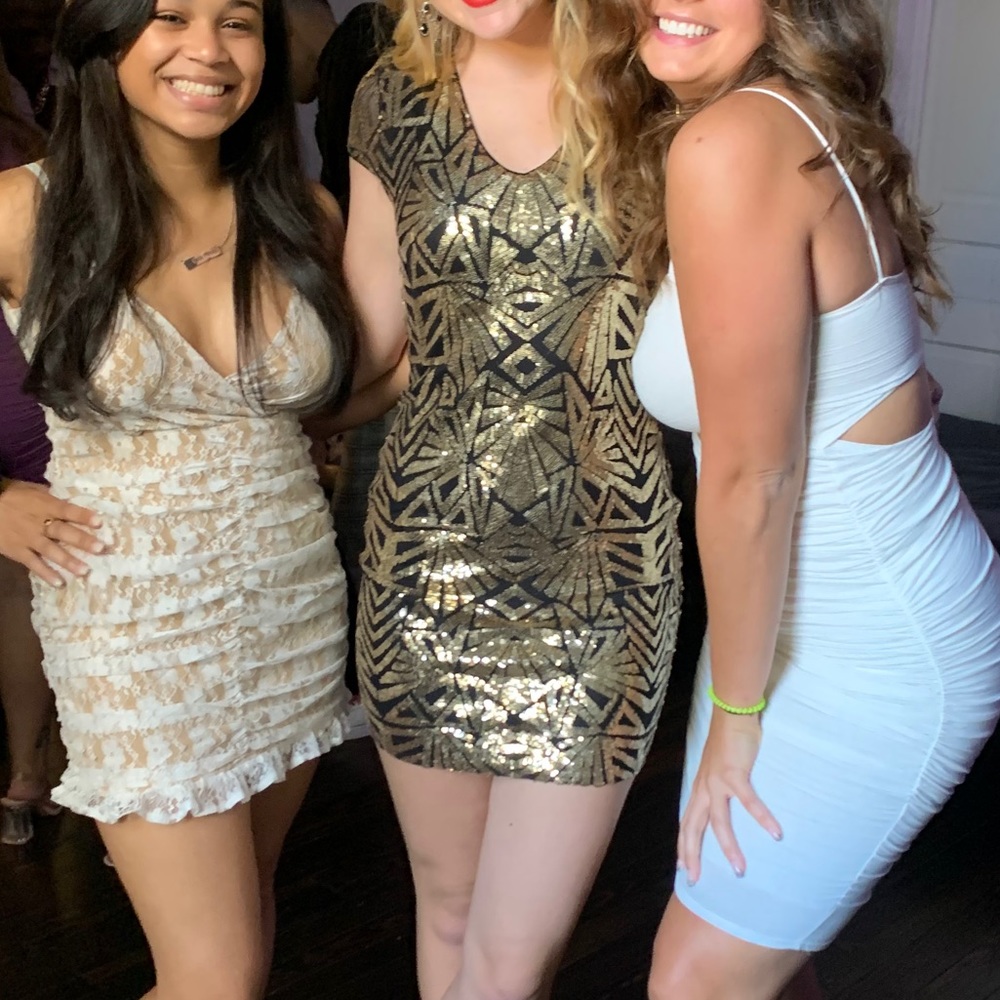 Black and gold dress great for semi formal events
